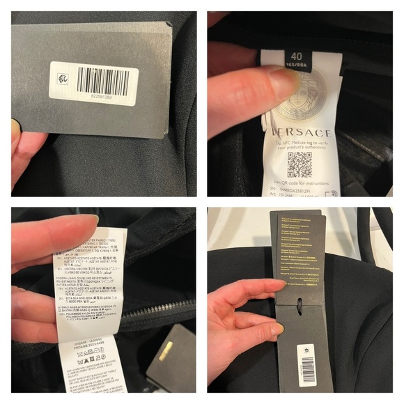 VERSACE Enver Black Sheath Midi Dress IT40 US4 ASO Hailey Bieber Stretch NWT - Picture 15 of 15